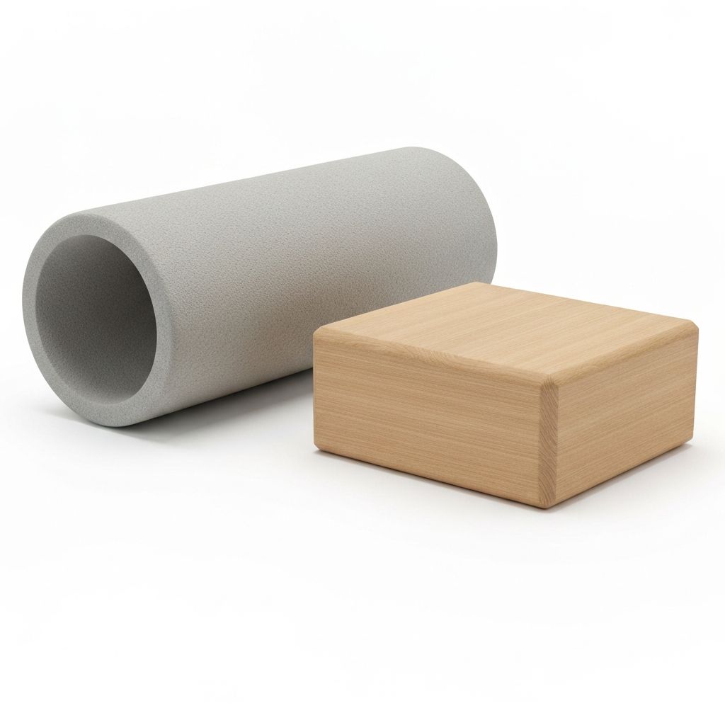 Faszienrolle und Yogablöcke